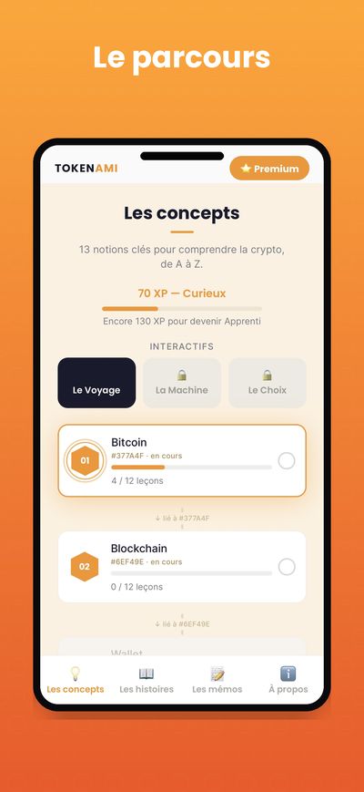 Capture d'écran Tokenami : Le parcours