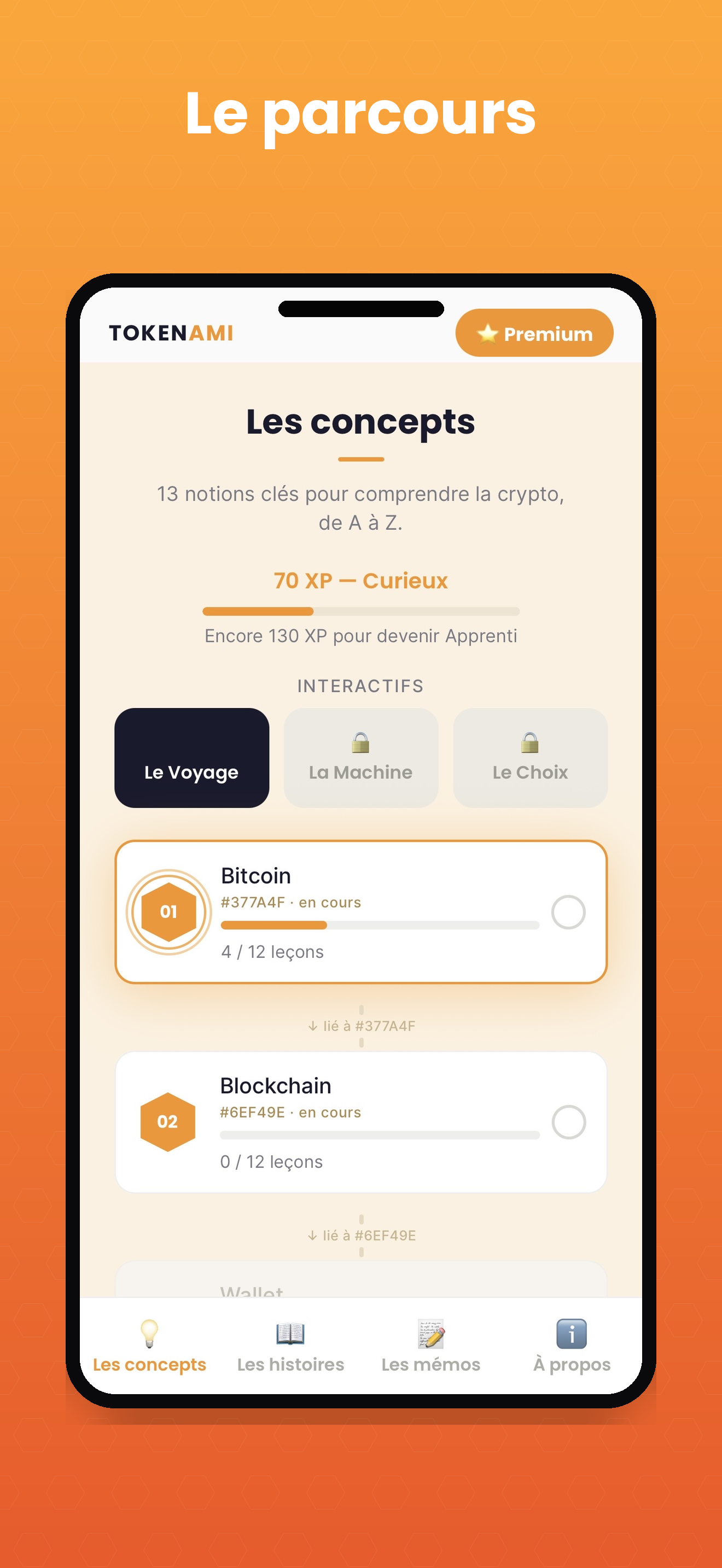 Capture d'écran Tokenami — Le parcours
