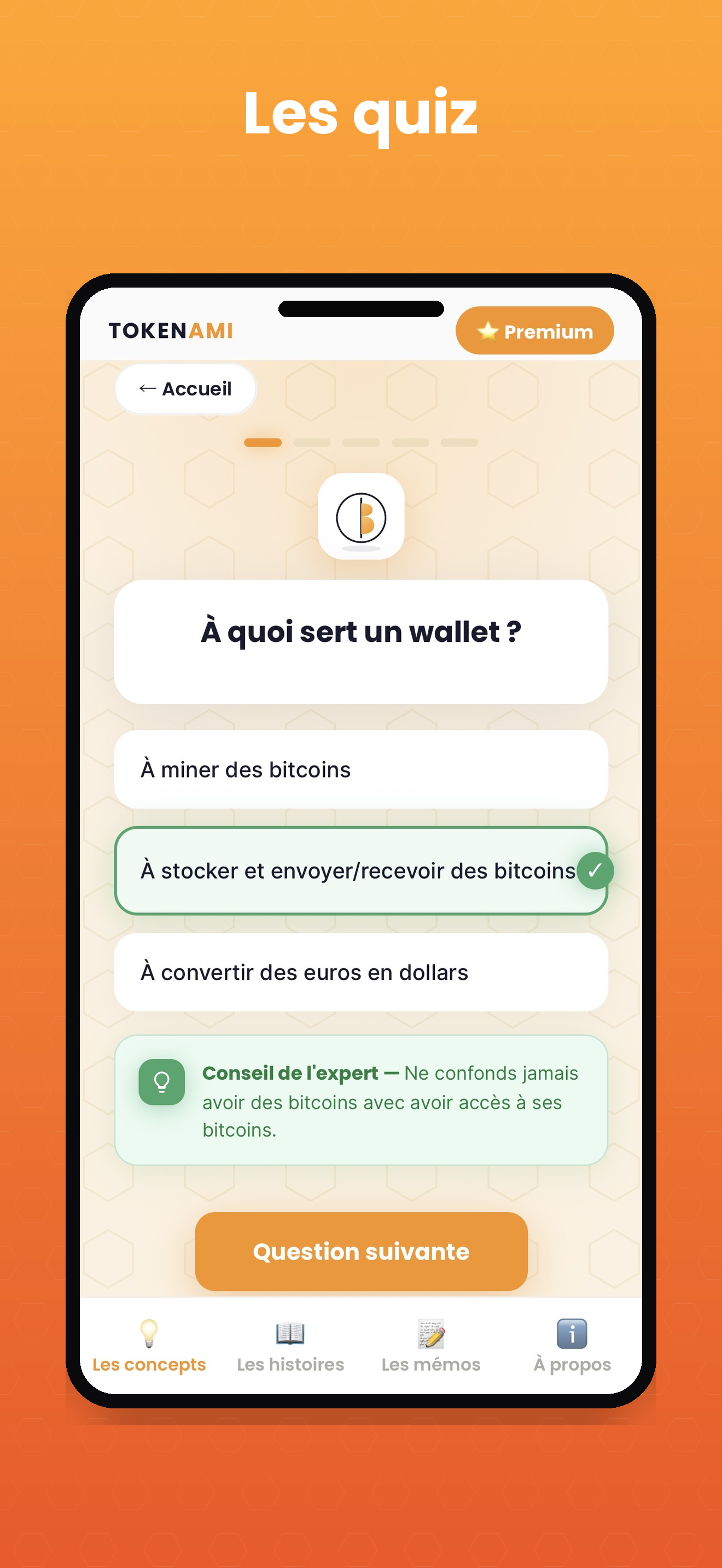 Capture d'écran Tokenami — Les quiz